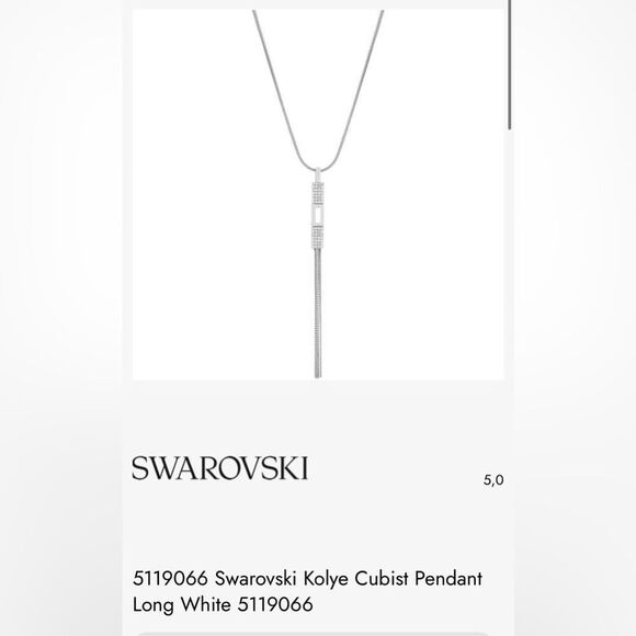 Vintage Swarovski Kolye Cubist Pendant Long Necklace - Picture 2 of 9